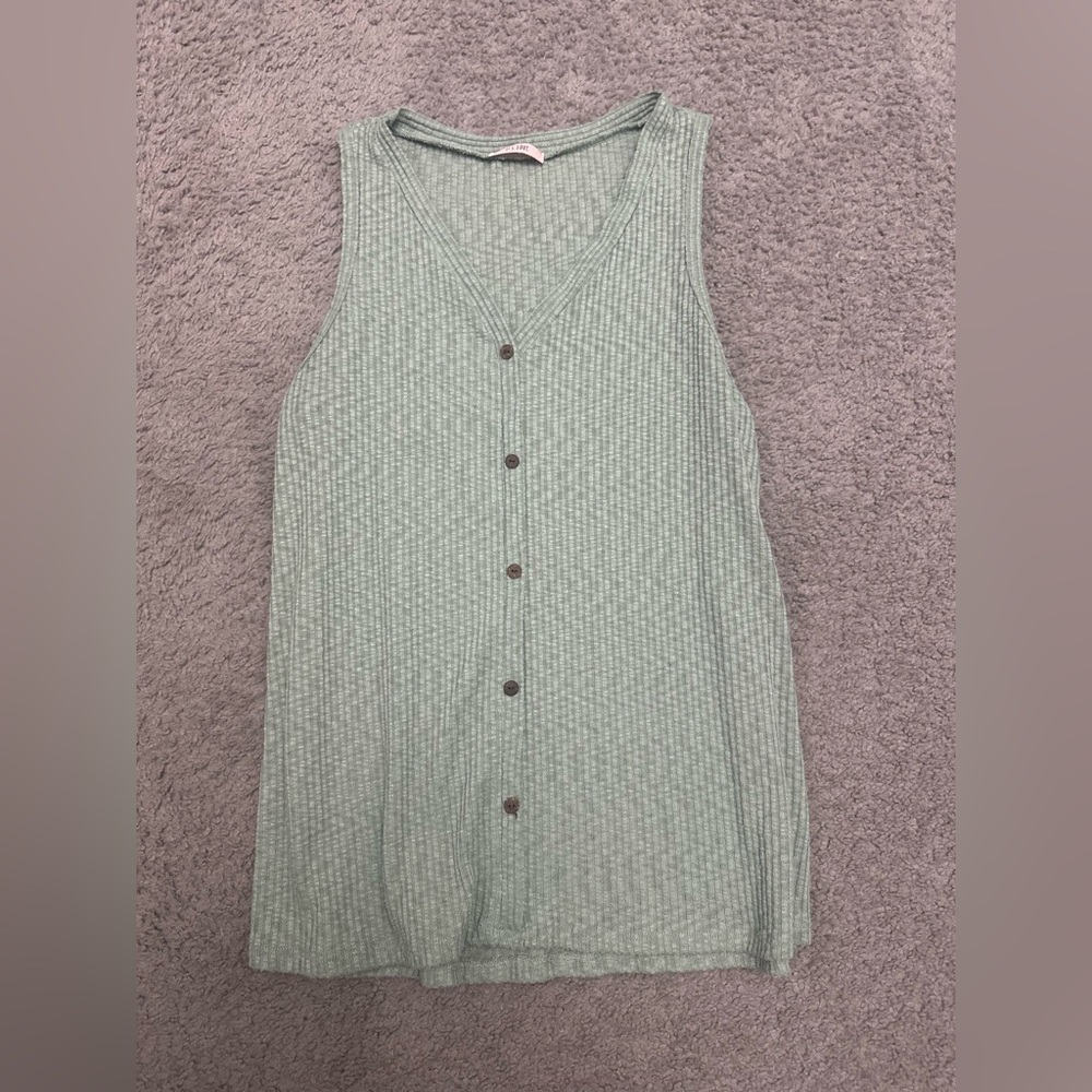 Mint Green Sleeveless Knit Top